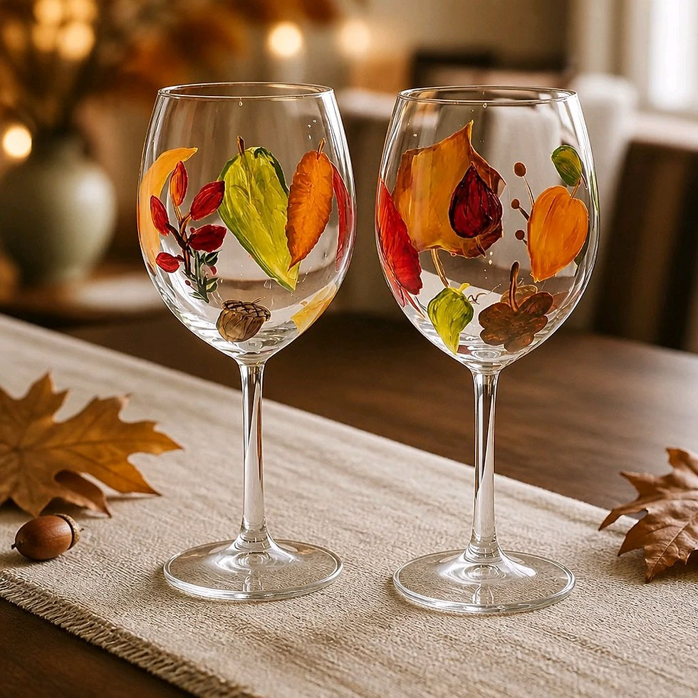 الصورة المصغرة: Fall Leaves Wine glasses