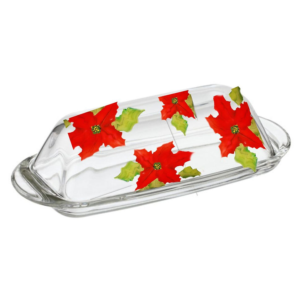 Miniaturbild: Poinsettias on butter dish
