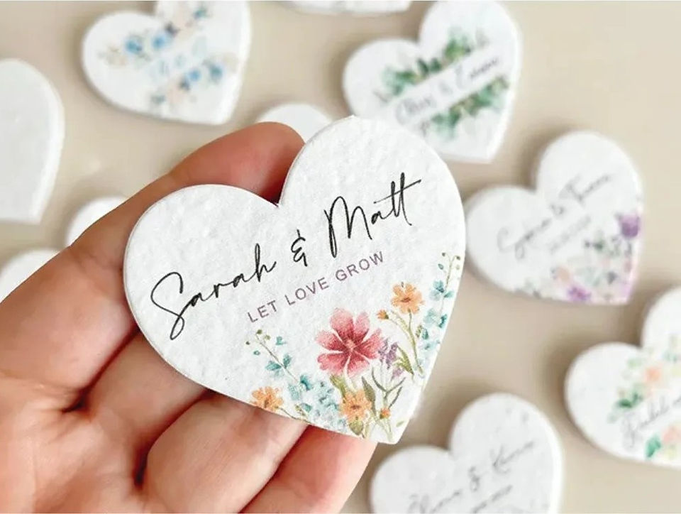 painted wooden hearts for wedding souvenirs