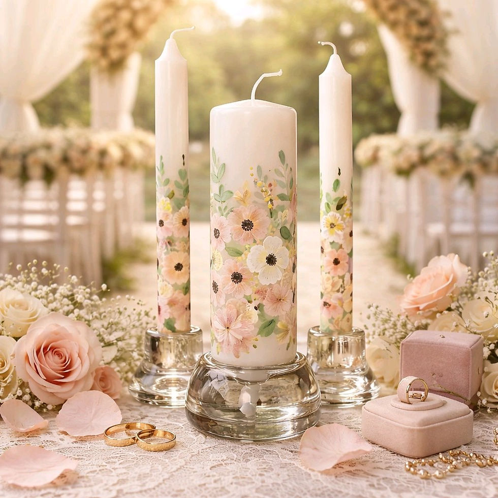 Custom Designed and Painted Unity Candles