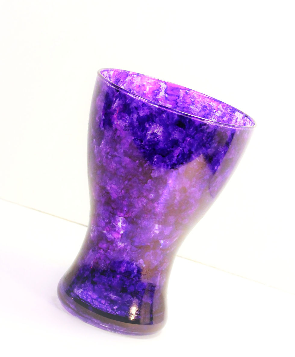 Thumbnail: Alcohol Inked Vase, Indoor Outdoor Candle Holder,