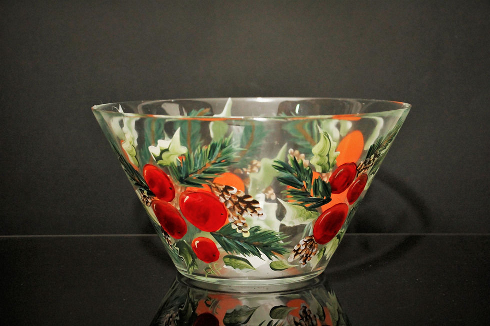 Thumbnail: Hand Painted Christmas Glasses, Holly Berry