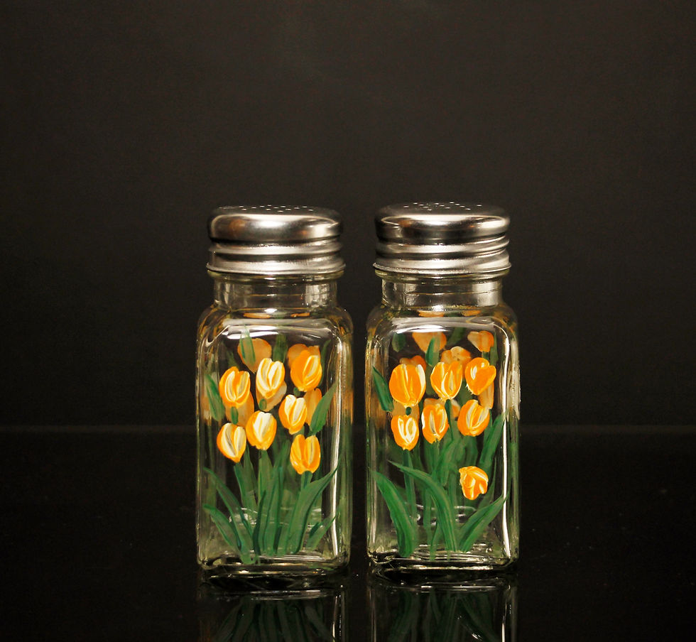 Miniature : tulipes peintes à la main sel et poivre,