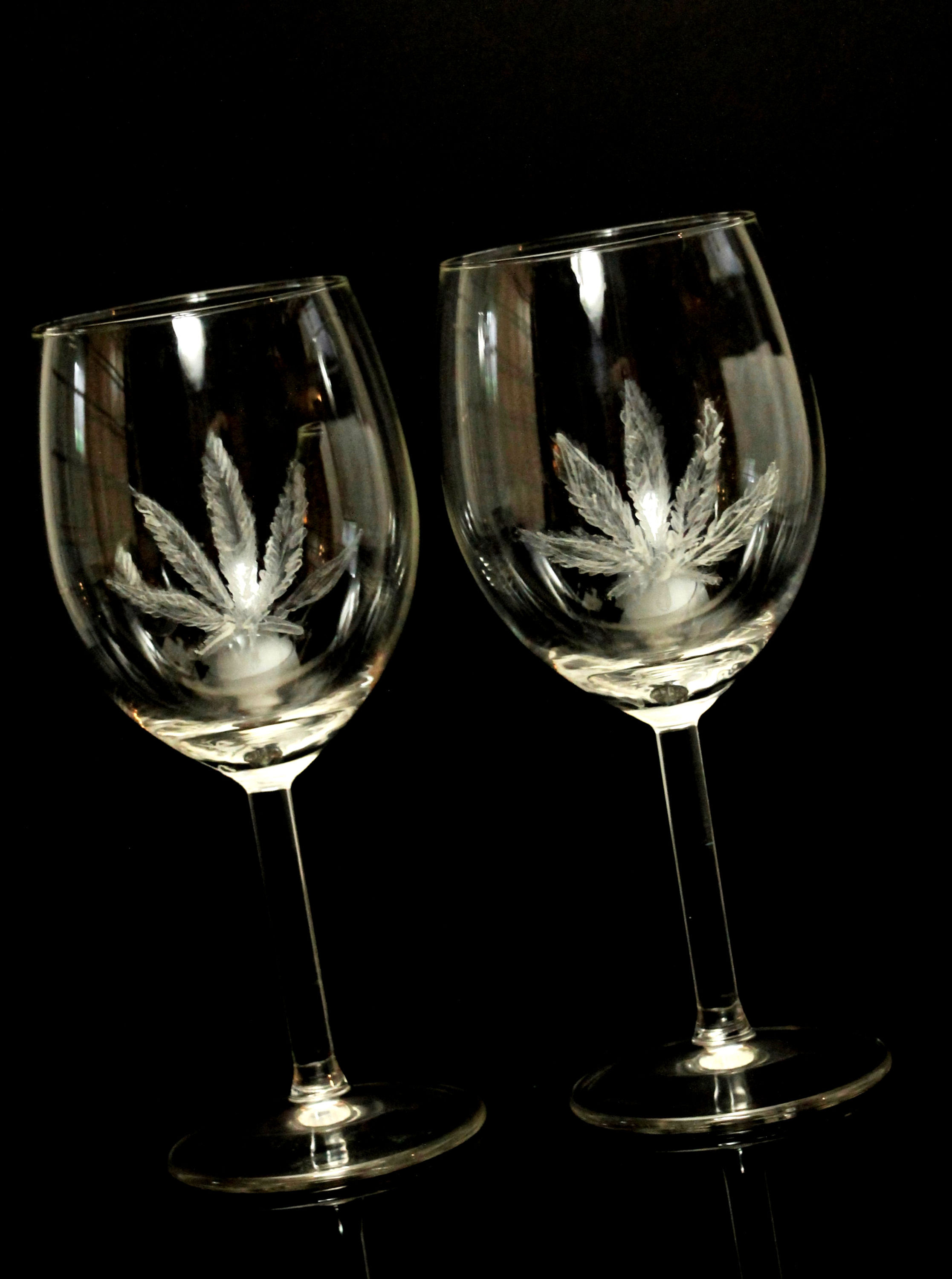 Marijuana Inspired Wine glass