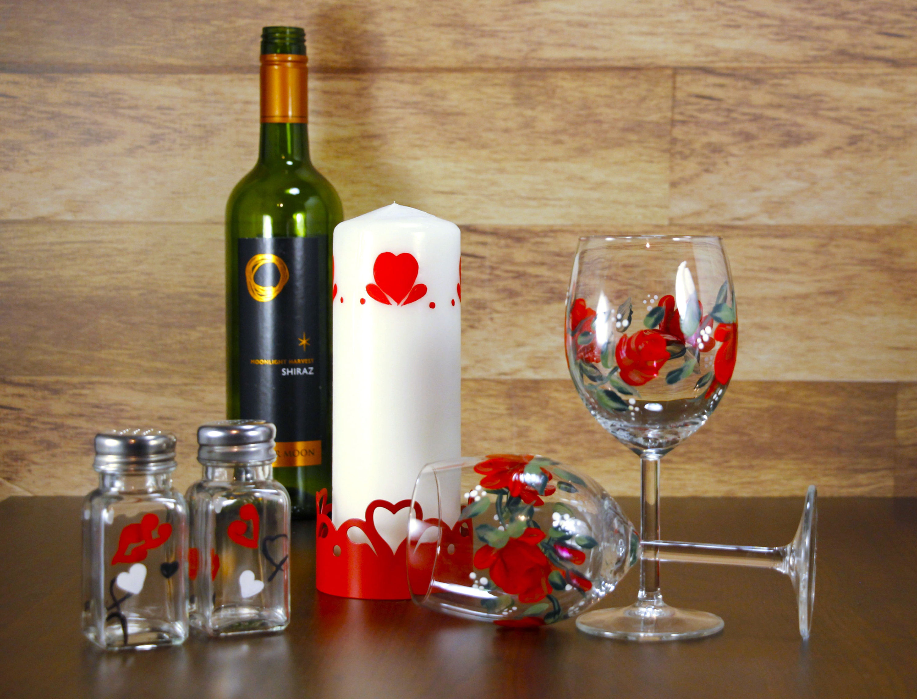 Contemporary Valentine's Day salt and pepper