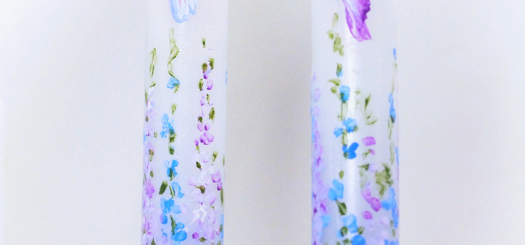 tall thin floral stalks with butterflies around them