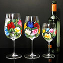 3 sizes of painted glasses