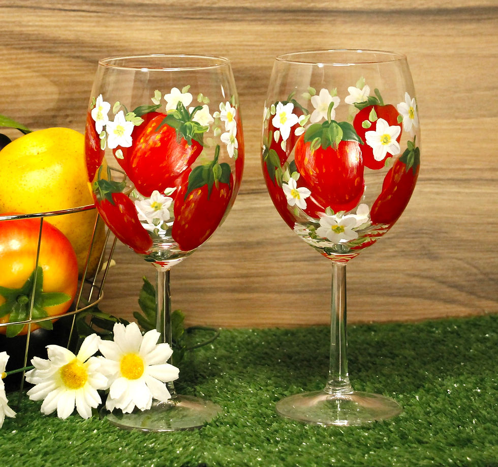 Strawberry wine glasses