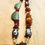Thumbnail: Funky asymmetrical amber, gembone, black agate, phrenite, and sterling necklace 