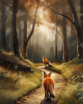 Leonardo_Vision_XL_A_fox_walking_away_up_a_beautiful_forest_pa_1.jpg