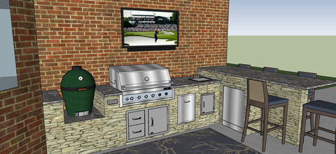 3D model of an outdoor kitchen