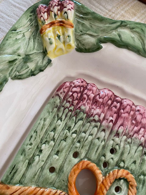 Thumbnail: VINTAGE MULTICOLORED ASPARAGUS DISH