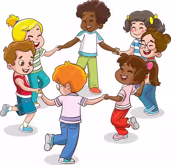 um-grupo-de-criancas-bonitas-e-felizes-meninos-e-meninas-de-maos-dadas-e-dancando-em-circu
