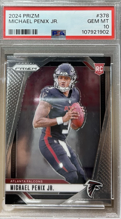 Panini 2024 Prizm Rookies Michael Penix Jr. RC Base #378 PSA 10 Atlanta Falcons