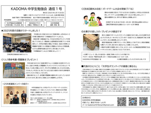 【通信1号】(25年度)