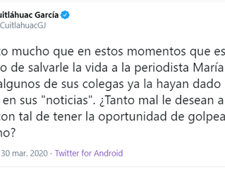 ATENTAN CONTRA LA VIDA DE LA PERIODISTA MARÍA ELENA FERRAL Y CUITLÁHUAC GARCÍA SE PREOCUPA MÁS POR É