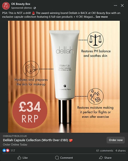 Paid Social Costs Ad Example