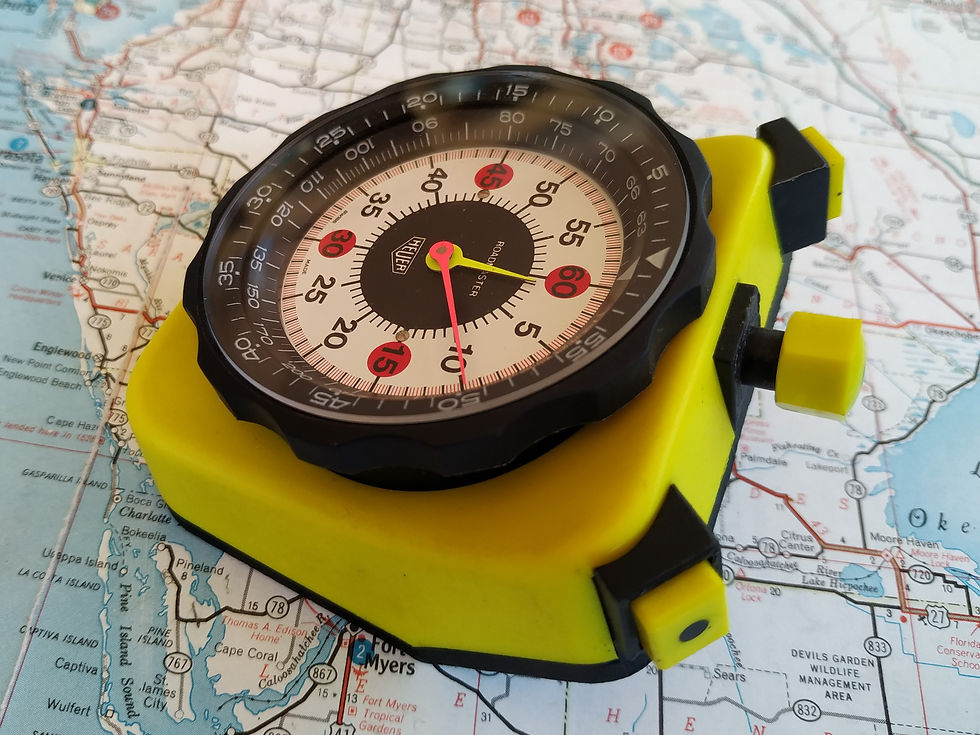 Thumbnail: HEUER ROADMASTER YELLOW DASH MOUNTED TIMER