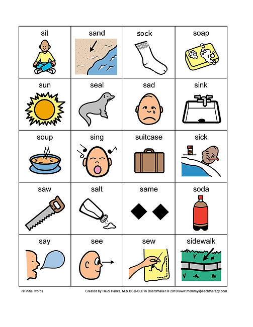 Free Articulation Worksheets