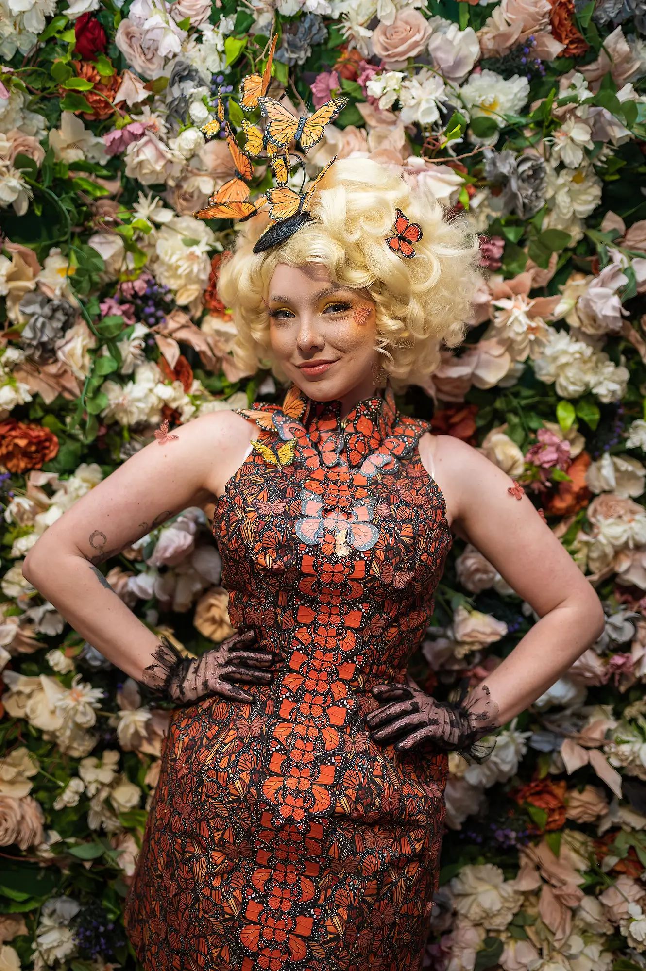 Woman in butterfly-themed costume at Celestial Events Brisbane