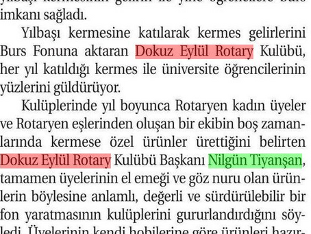 Yeni Yıl Kermesi Basın Yansıması