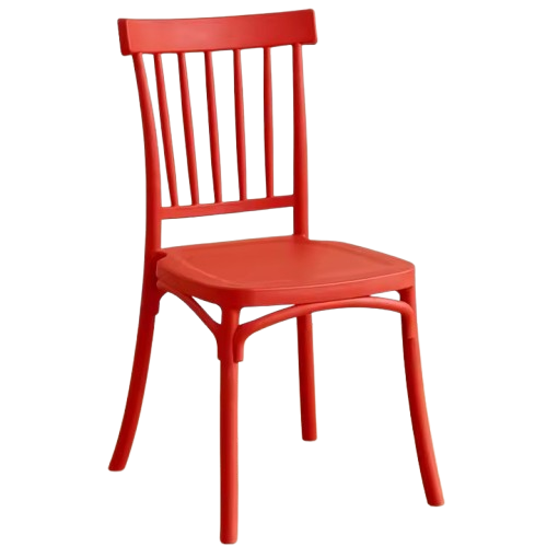 silla de polipropileno roja
