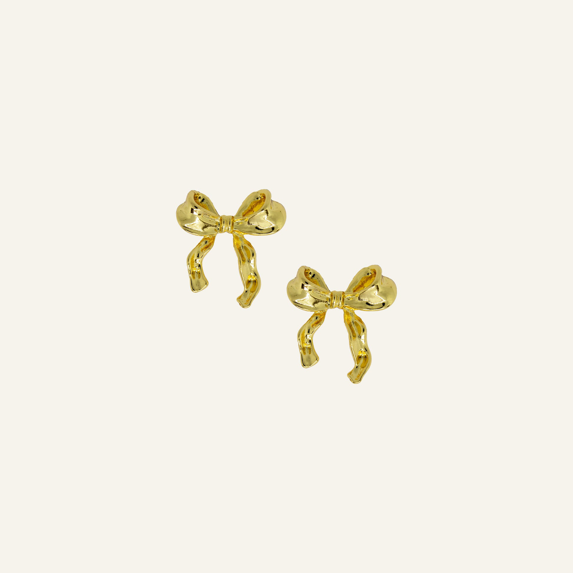 Bow oorbellen (goud)