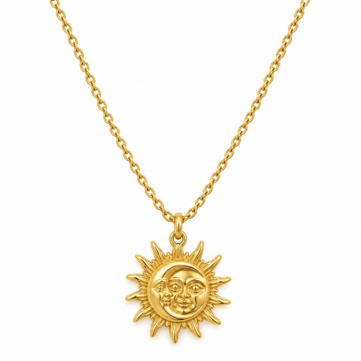 Moon sun ketting (goud)