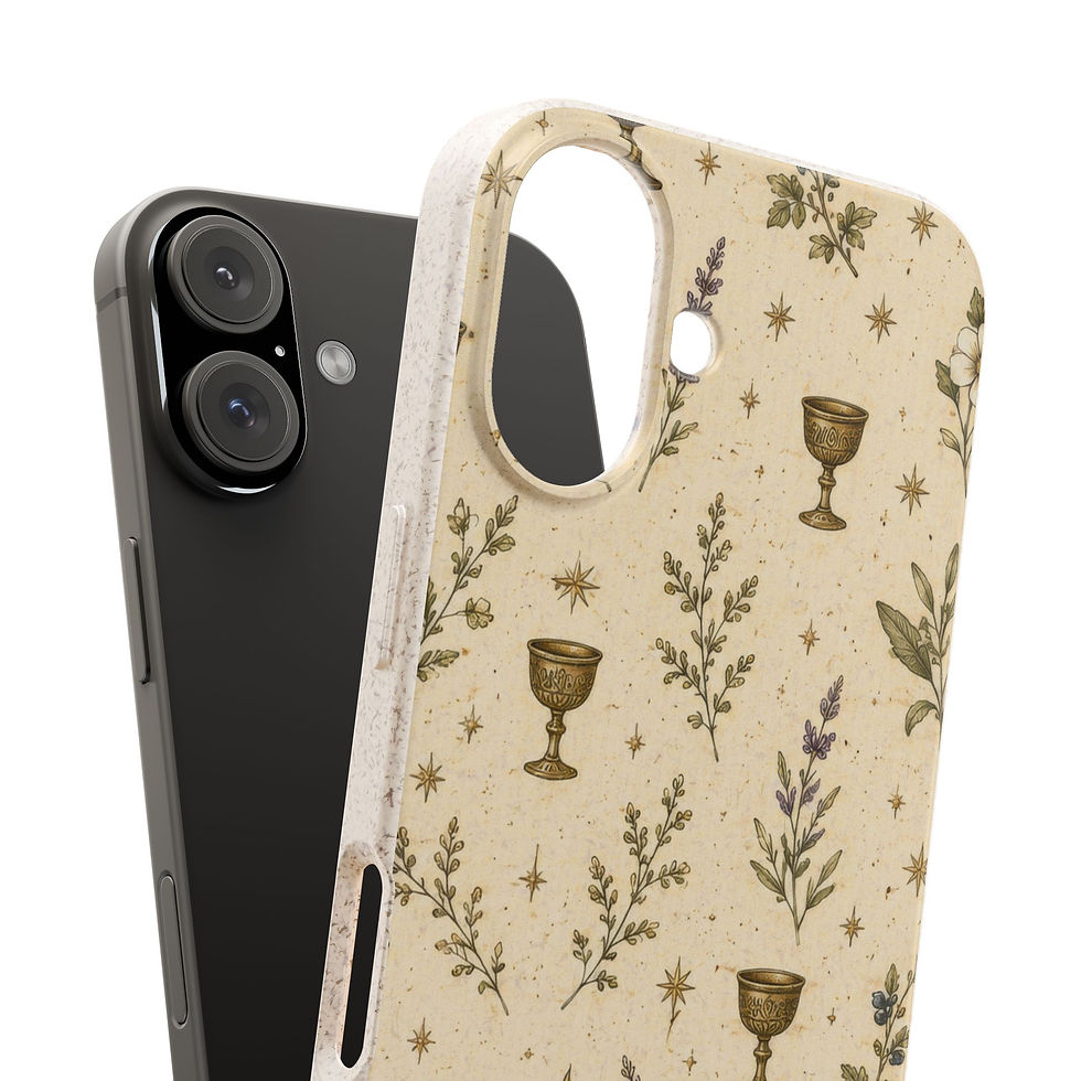 Thumbnail: Vintage Chalice & Botanical Phone Case — Biodegradable Cups & Tarot Design