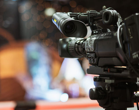 Television camera in studio