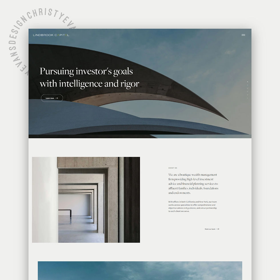 Custom Wix website of Lindbrook Capital, a boutique wealth management firm