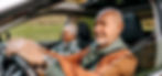 Retired couple in car driving