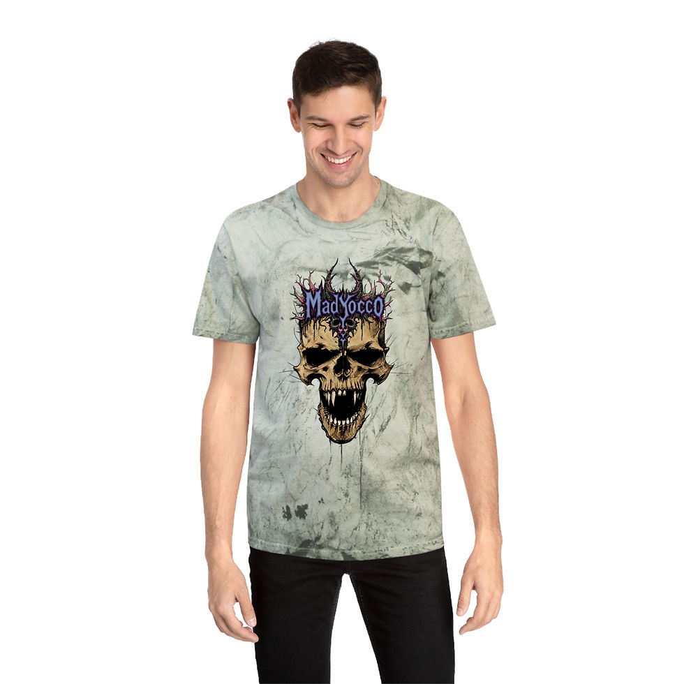 Thumbnail: MadYocco Color Blast Unisex Skull T-Shirt – Edgy Graphic Tee