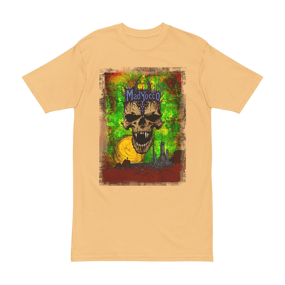 Thumbnail: MadYocco Men's Heavyweight Tee - Bold Skull Design for Rock Fans