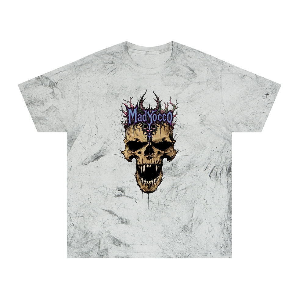 Thumbnail: MadYocco Color Blast Unisex Skull T-Shirt – Edgy Graphic Tee