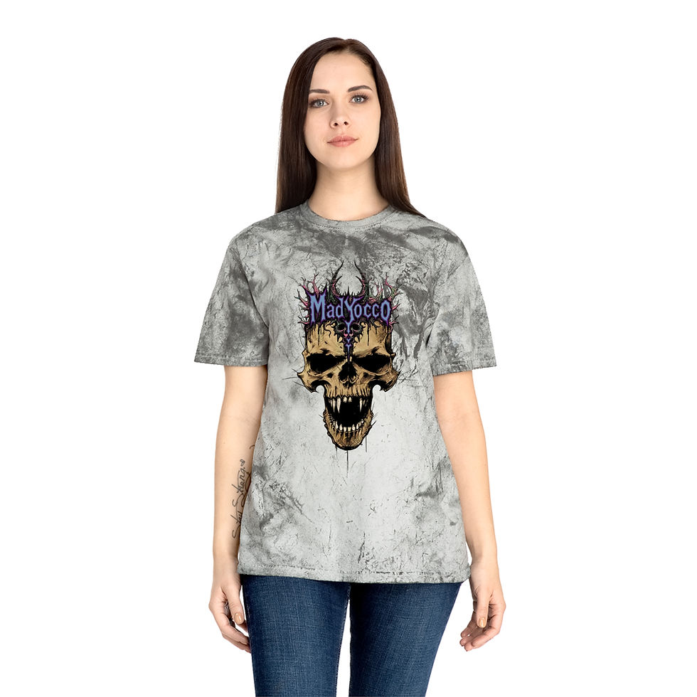 Thumbnail: MadYocco Color Blast Unisex Skull T-Shirt – Edgy Graphic Tee