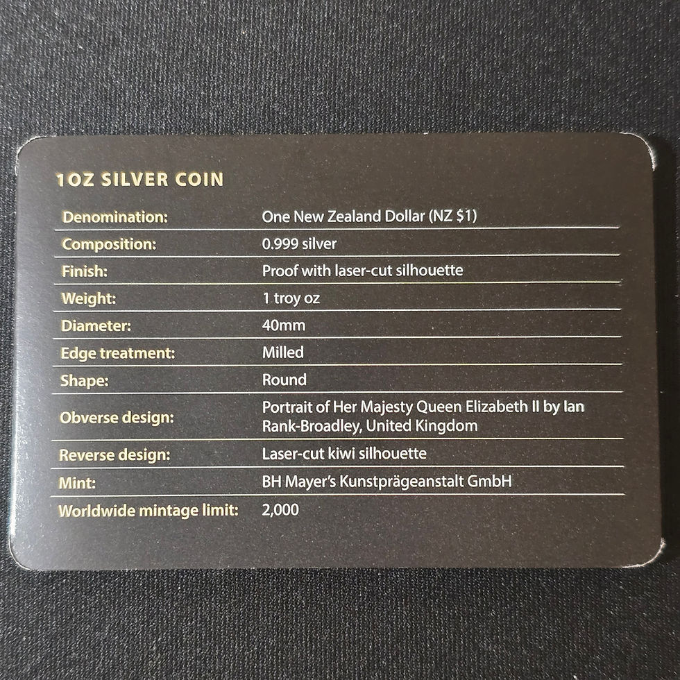 Thumbnail: 2015 Kiwi Silhouette Silver Proof Coin