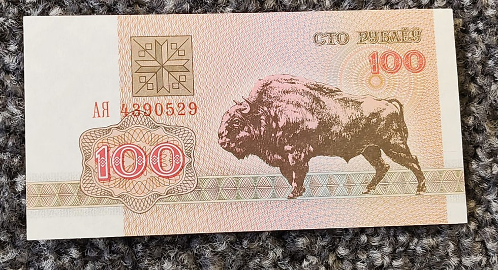 Belarus 100 rubels 1992 Animals Wisent Bison