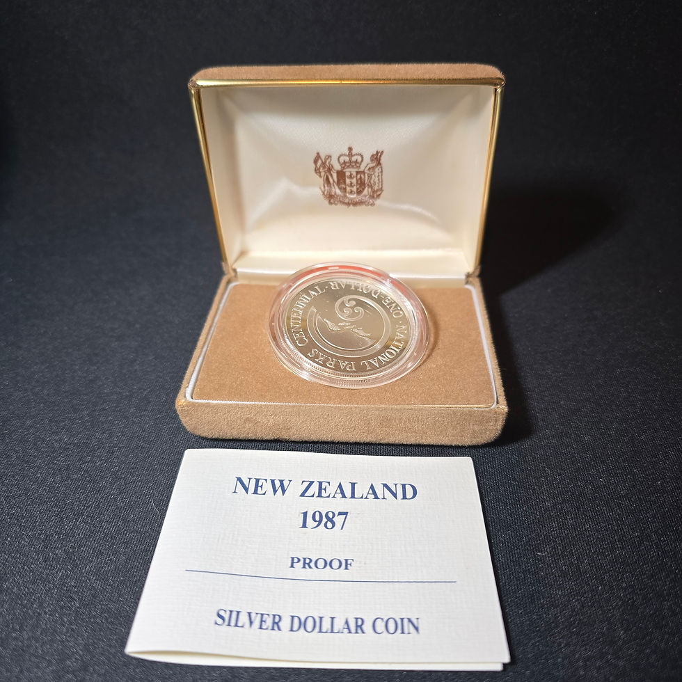 Thumbnail: New Zealand 1987 Proof Silver Dollar Coin 