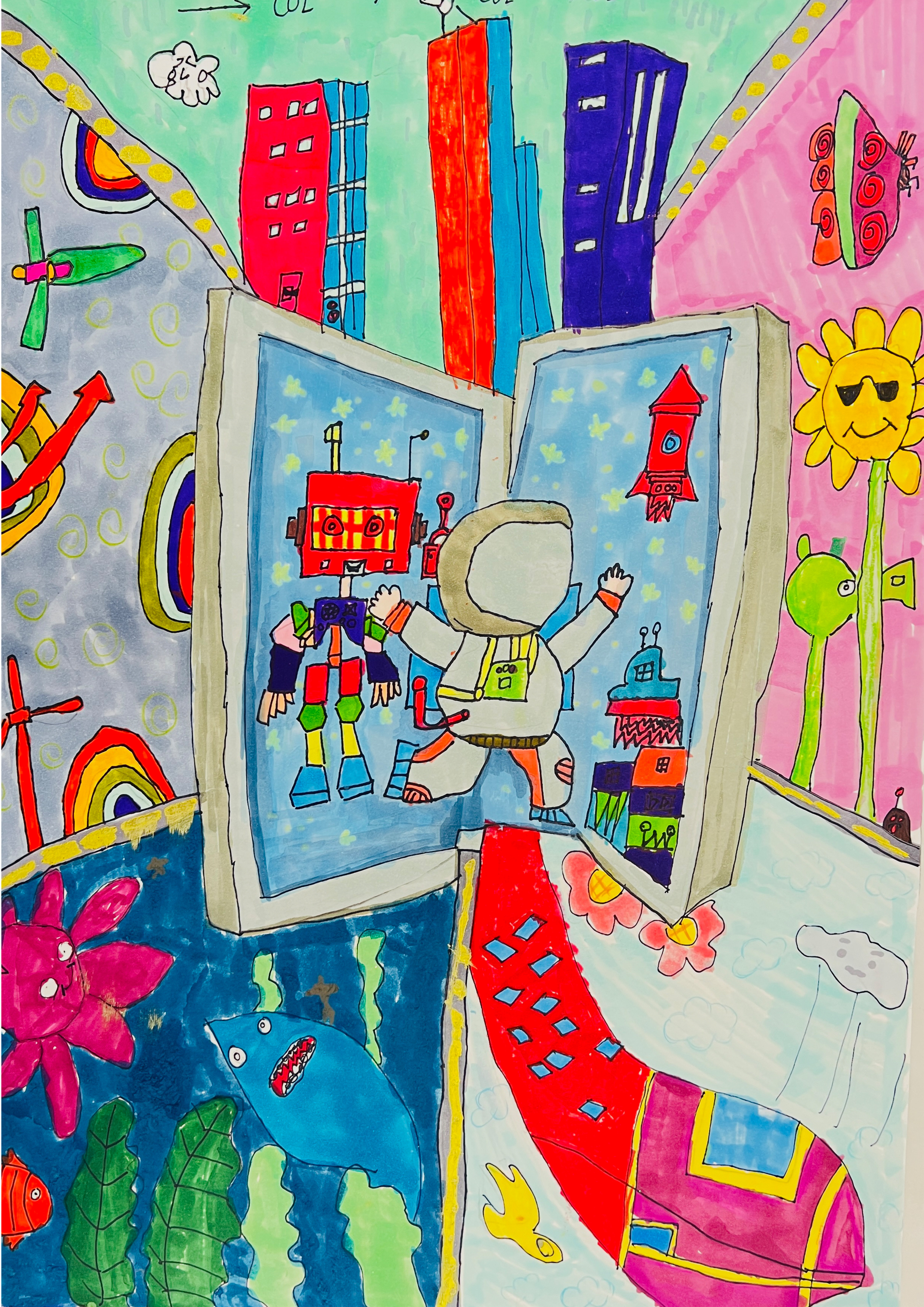 Kids Color Pencil Drawing