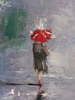 Brcansko kisno jutro - detalj_ulje na panelu 70x90 - uramljeno