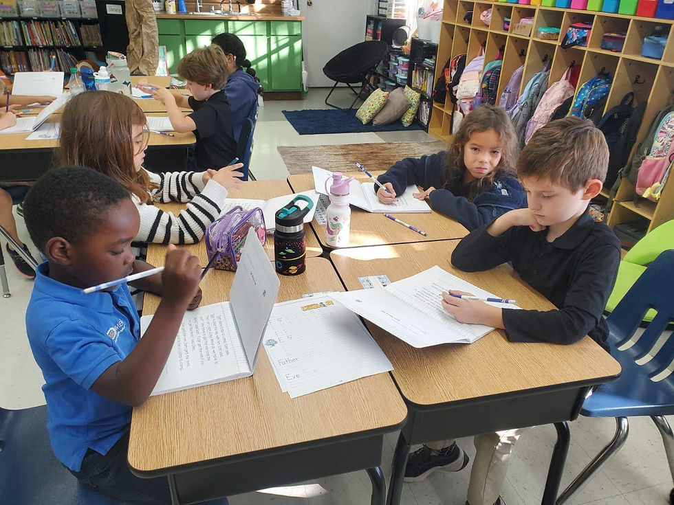 1st and 2nd graders at Parkview stay busy learning life skills and all about Jesus!