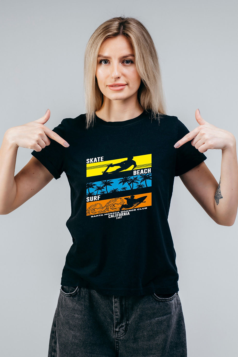 Küçük resim: Vexshirt Kadın Sörf Temalı Regular T-shirt