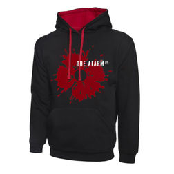 Large Poppy Alarm 2.0 Hoodie Black/Red | The Alarm 2.0