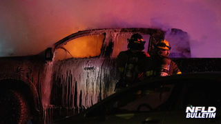 OVERNIGHT FIRE DESTROYS PICKUP TRUCK