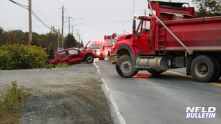 PICKUP TRUCK ENDS UP IN DITCH AFTER THORBURN ROAD CRASH