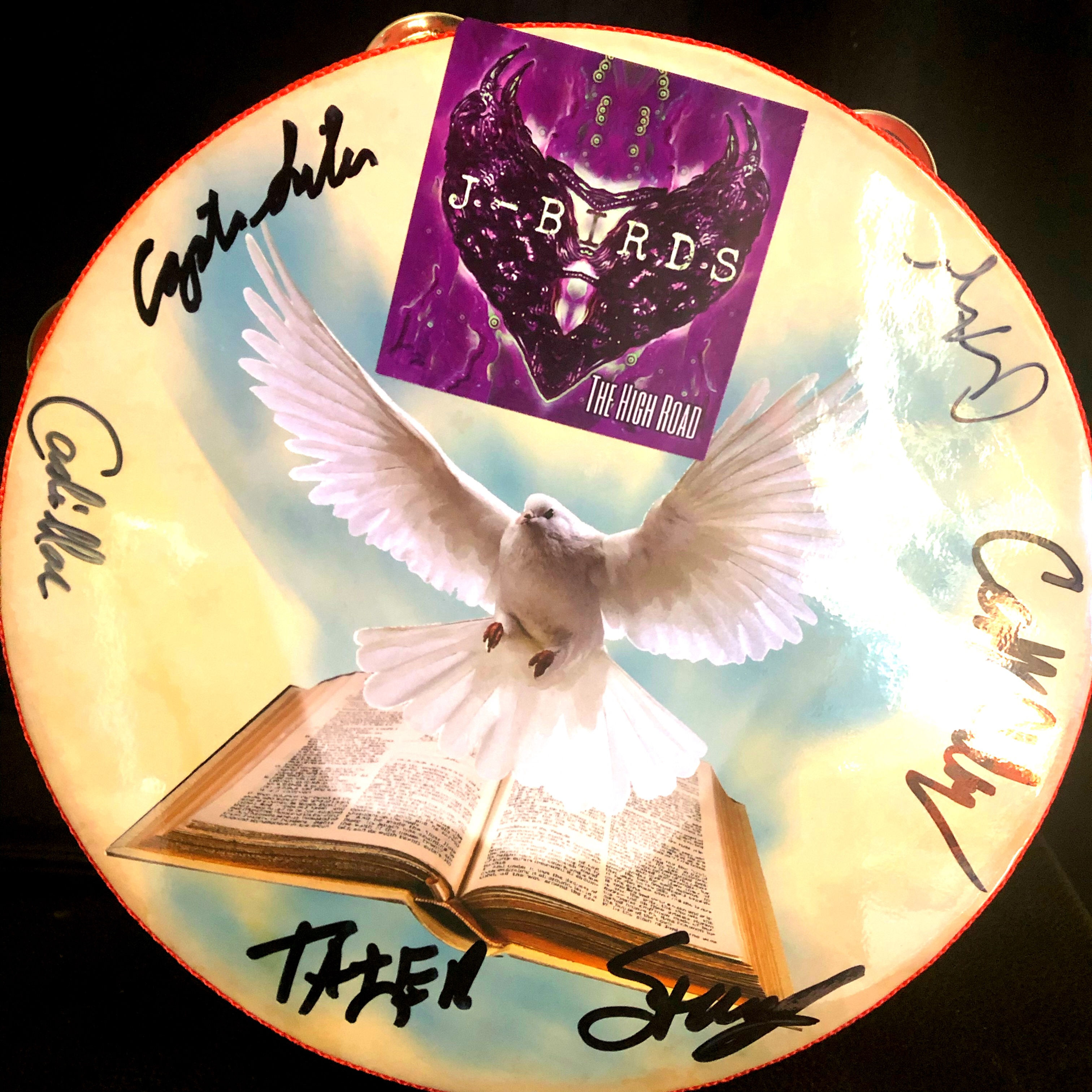 Free shipping "Burn Bight" signed tambourine