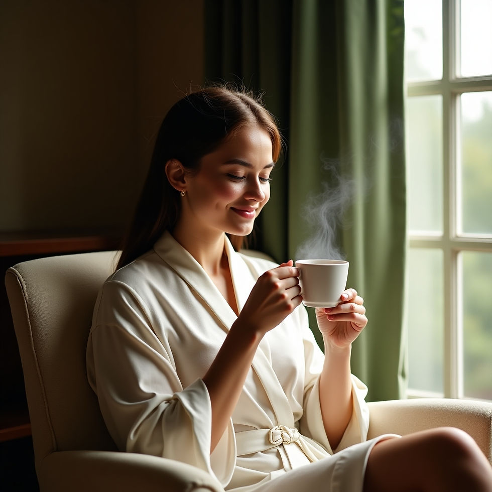 Tisane bien-être dégustée après un massage sensoriel pour prolonger la détente des sens.