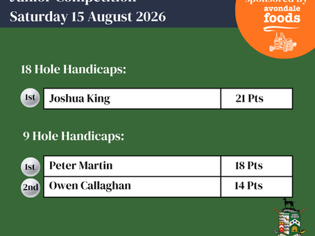 Junior Competition Results - 15.08.26