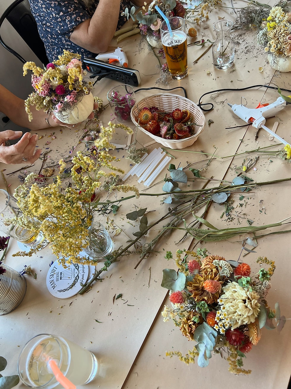 Thumbnail: Petals, Pints & Pumpkins: Mini Pumpkin Decorating at Man Skirt Brewing